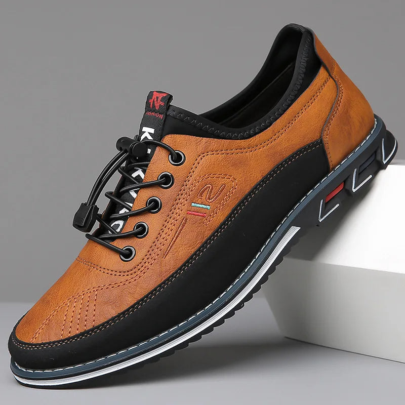 Men's Leather Lace-Up Sneakers