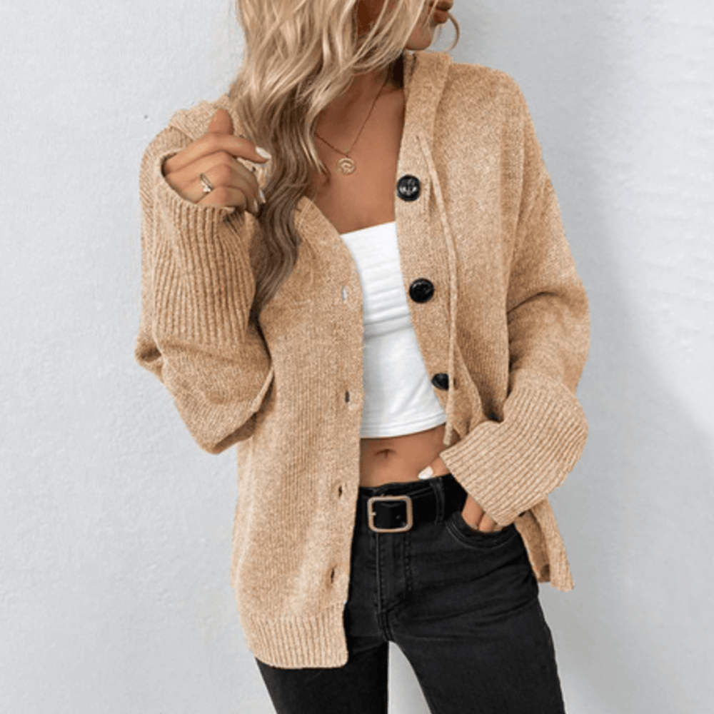 Women's Hooded Knitted Cardigan