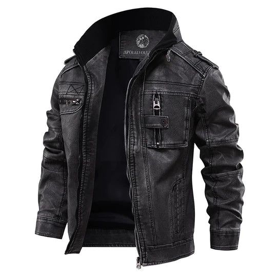 Men's Classic Biker Leather Jacket