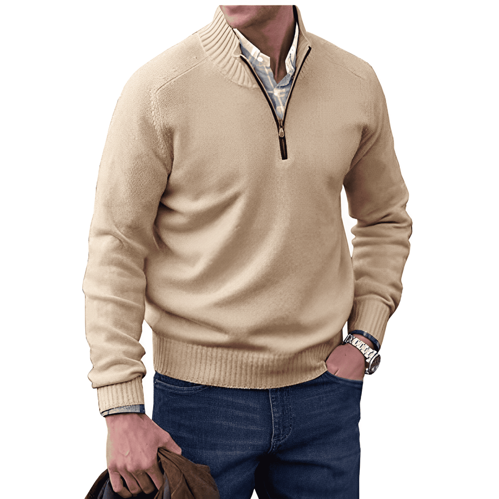 Men's Cashmere-Blend Zip Knitted Sweater