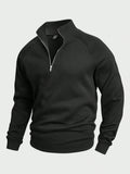 Men's Stand Collar Half-Zip Knitted Sweater