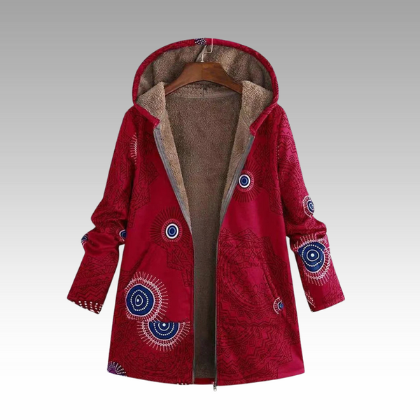 Women's Boho Print Winter Fleece Jacket