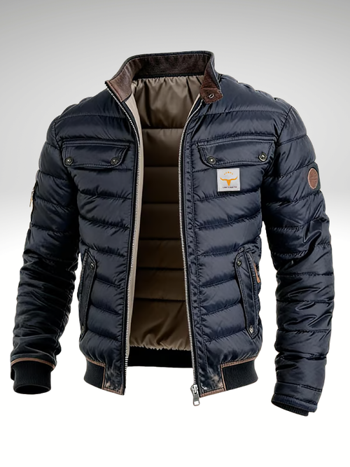 Men's Luxe Quilted Puffer Jacket with Pockets