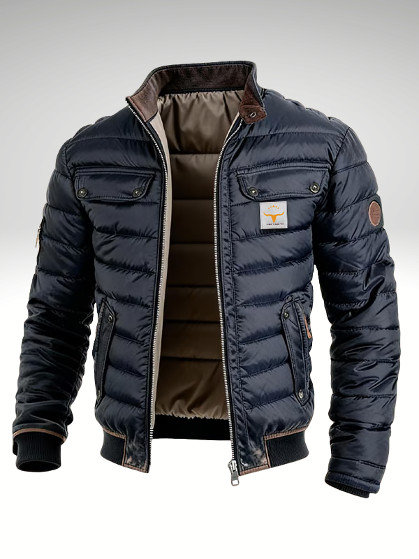 Men's Luxe Quilted Puffer Jacket with Pockets