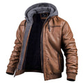 Men's Premium Hooded Winter Leather Jacket