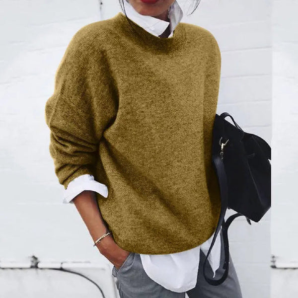 Women's Soft Warm Crew Neck Knitted Sweater