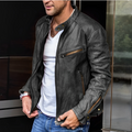 Men's Elegant Zip-Through Leather Jacket