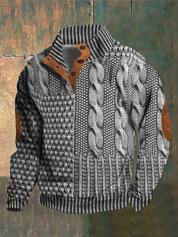 Men's Patterned Cosy Knitted Sweater