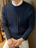 Men's Long Sleeve Cable Knitted Sweater