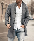 Men's Button-Through Check Trench Coat