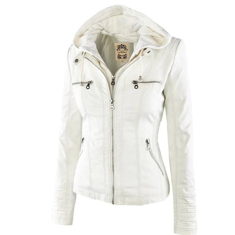 Adeline | Women's Faux Leather Jacket Zip up