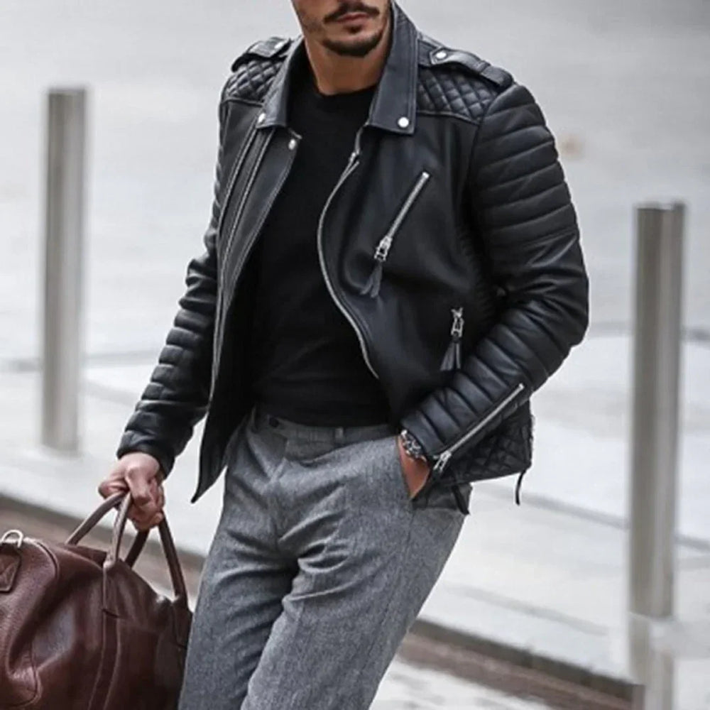 Alaric | Men's Leather Jacket Biker Faux