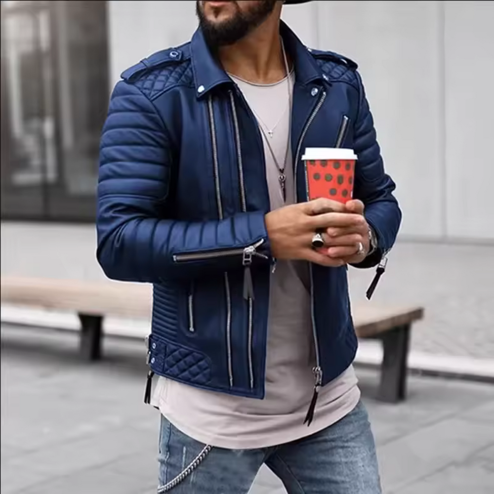 Alaric | Men's Leather Jacket Biker Faux