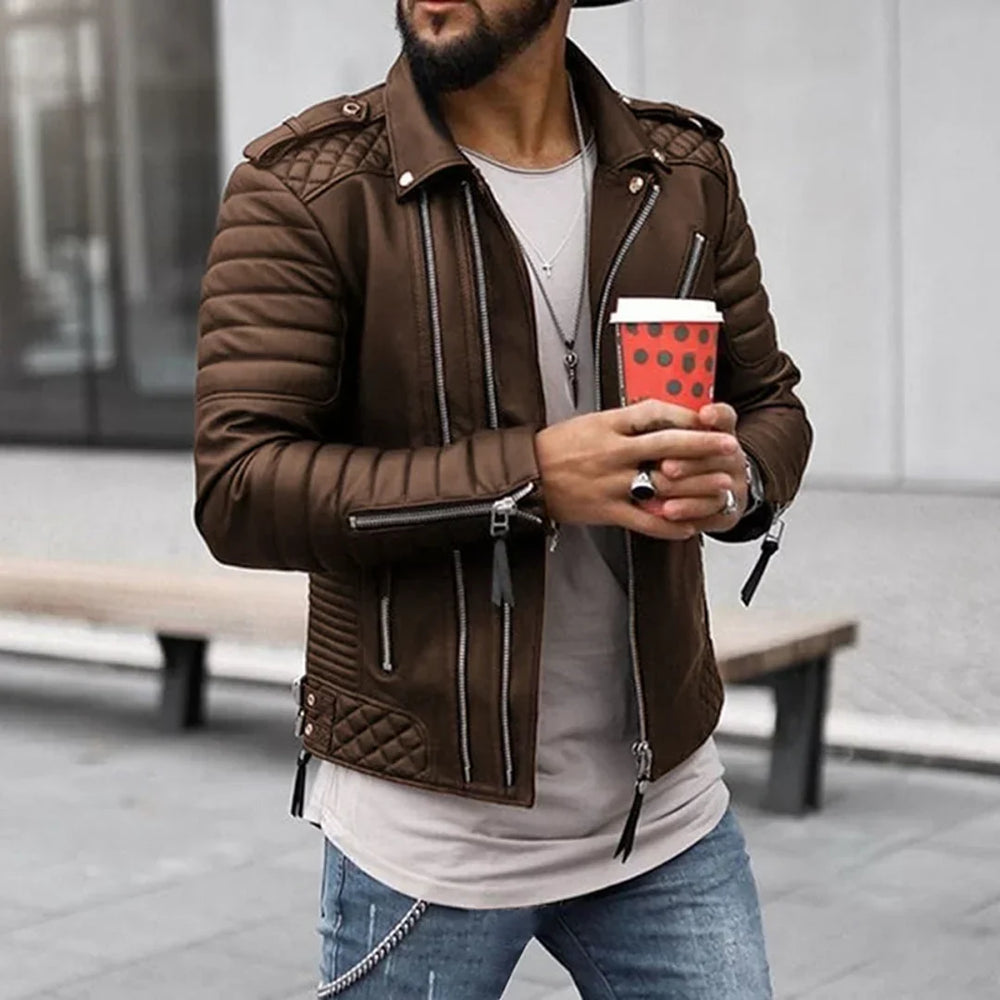 Alaric | Men's Leather Jacket Biker Faux