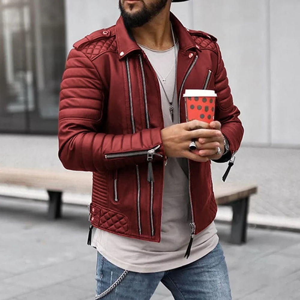 Alaric | Men's Leather Jacket Biker Faux