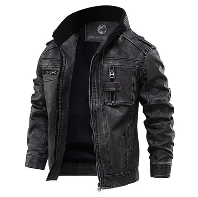Ambrose | Men's Distressed Leather Biker Jacket