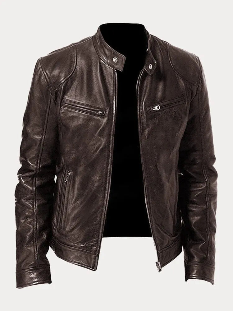 Archer | Men's Leather Jacket Faux Bomber Biker