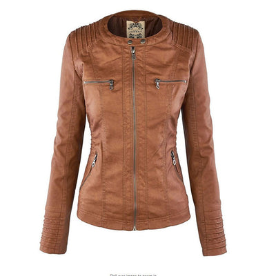 Ariadne | Women's Hooded Faux Leather Moto Jacket