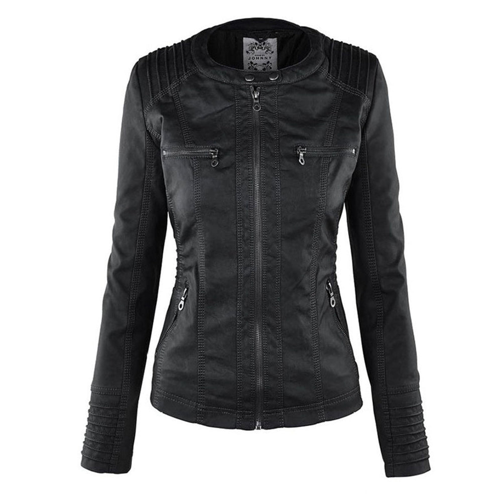 Ariadne | Women's Hooded Leather Jacket Zip up
