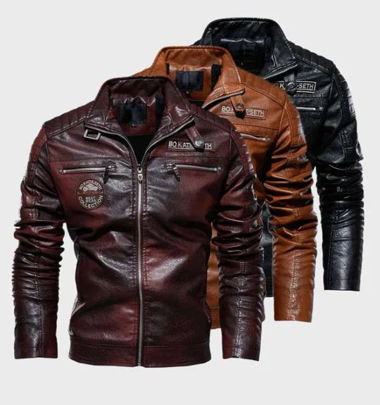 Asher | Men's Leather Jacket Biker Bomber Faux