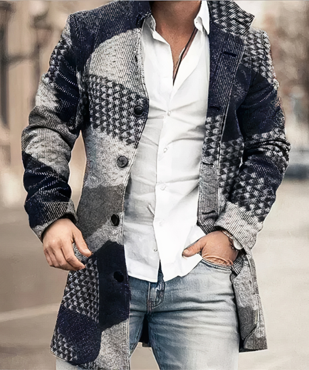 August | Men's Trench Coat Long Overcoat