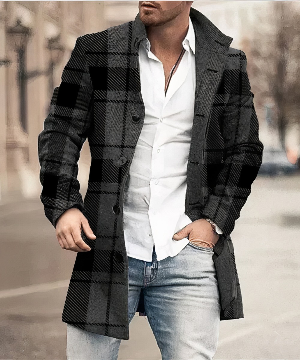 August | Men's Trench Coat Long Overcoat