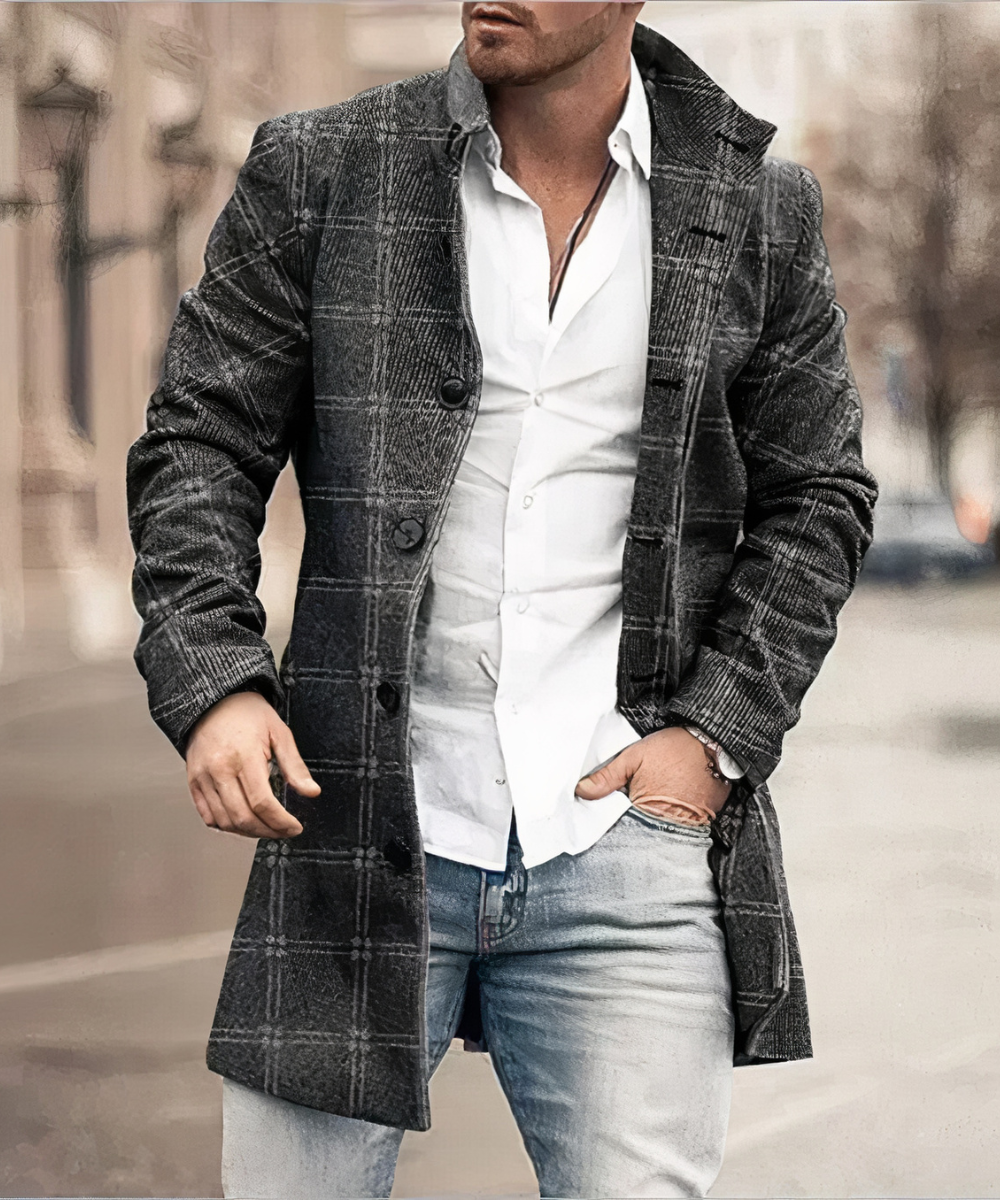 August | Men's Trench Coat Long Overcoat