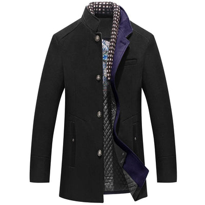 Augustine | Men's Wool Stand Collar Overcoat