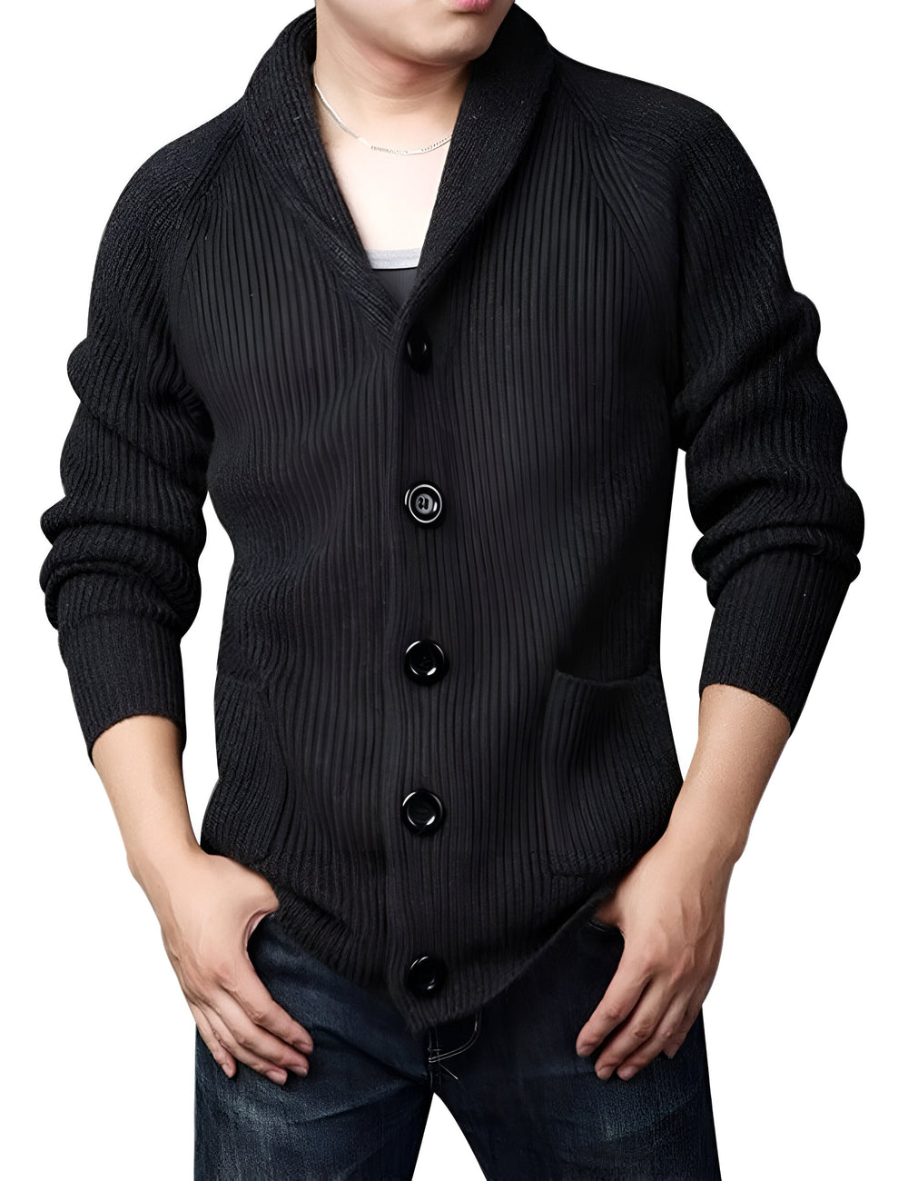 Broderick | Men's Cable Knit Cardigan Button Up