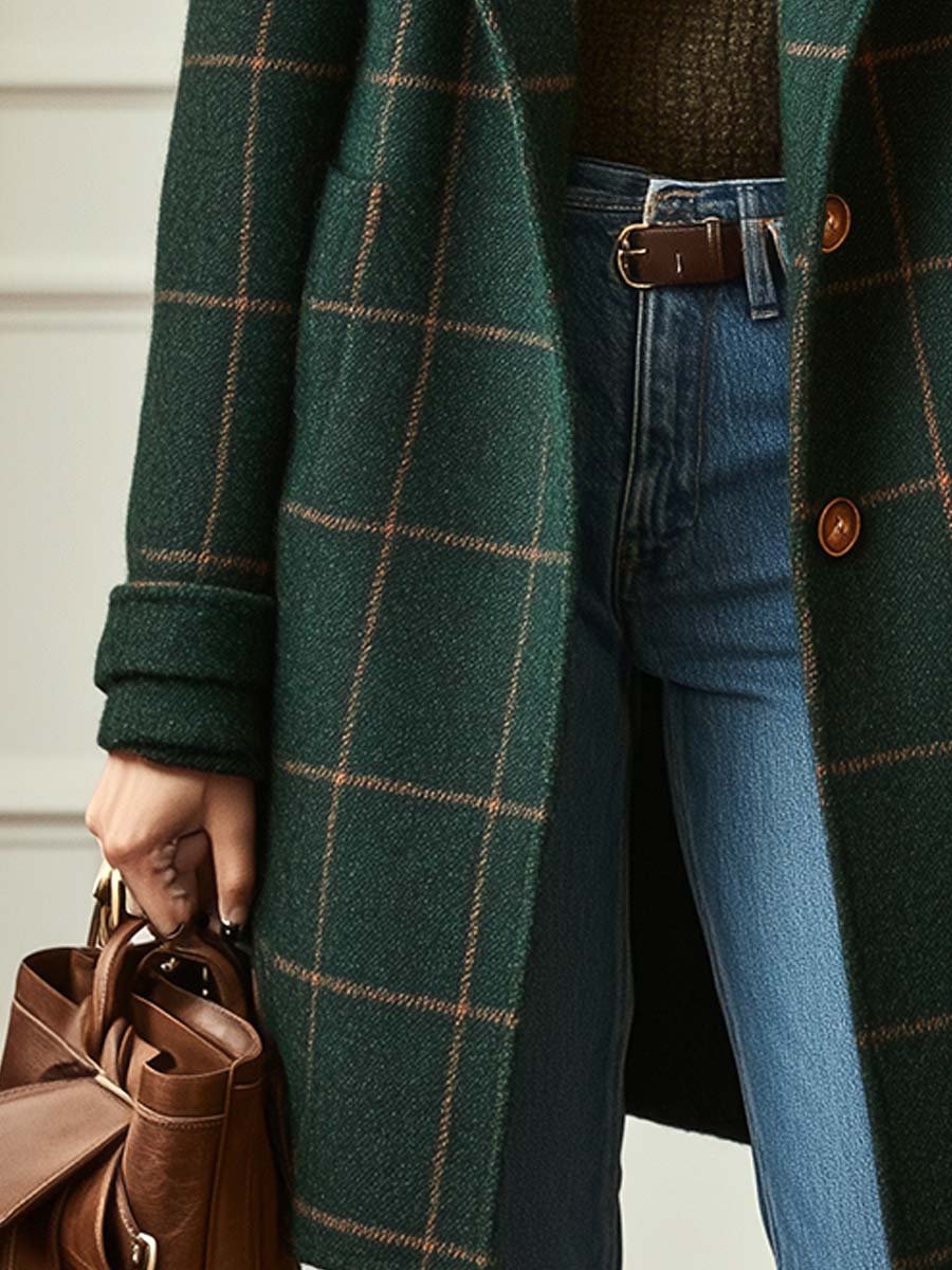 Camille | Women's Tweed Trench Coat Classic Long