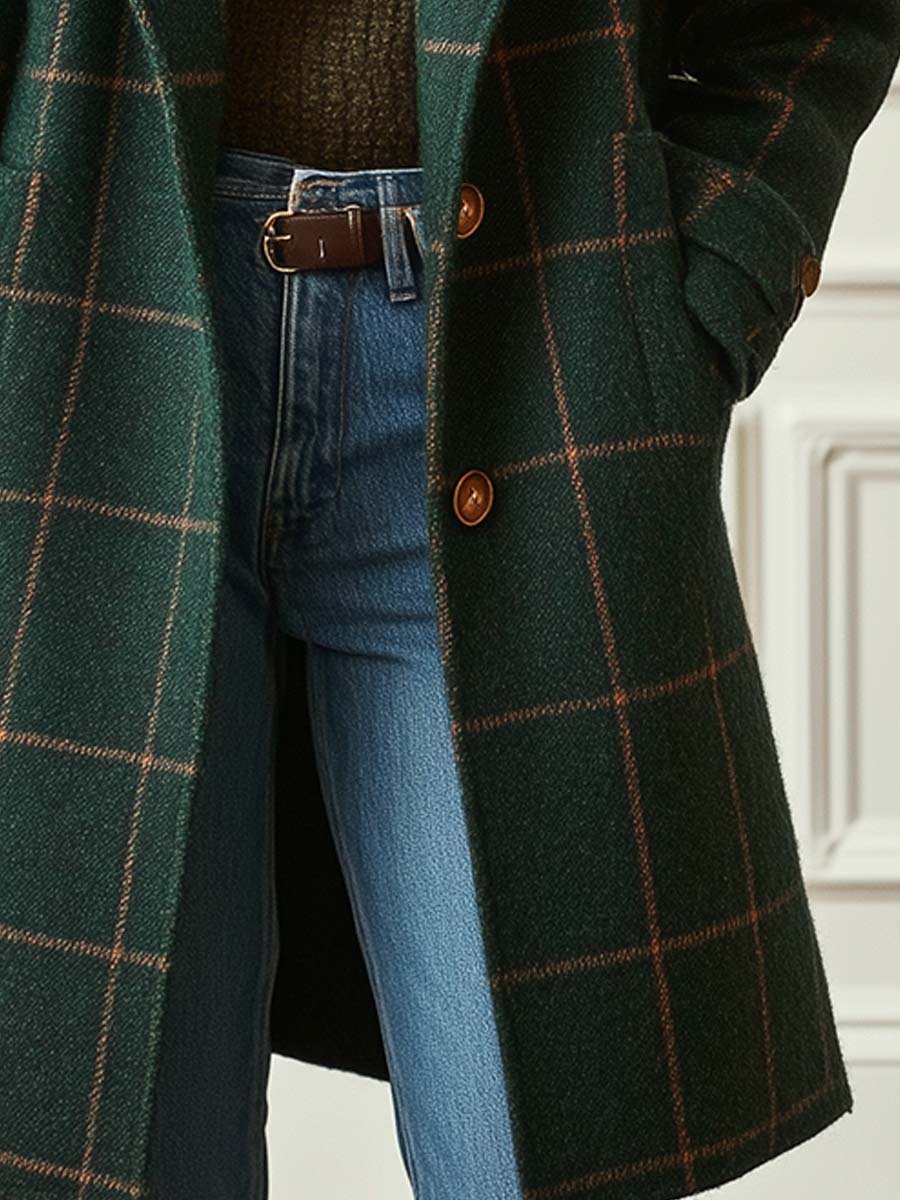 Camille | Women's Tweed Trench Coat Classic Long