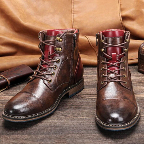 Men's Oxford Lace-Up Leather Boots