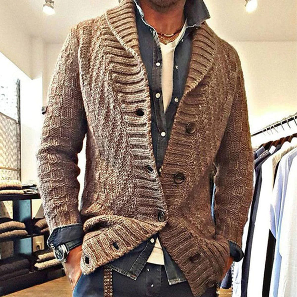 Corbin | Men's Cable Knit Cardigan Shawl Collar