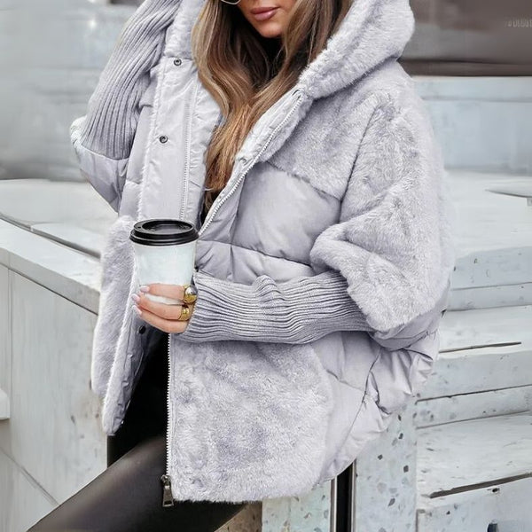 Women's Faux-Fur Trim Puffer Winter Jacket