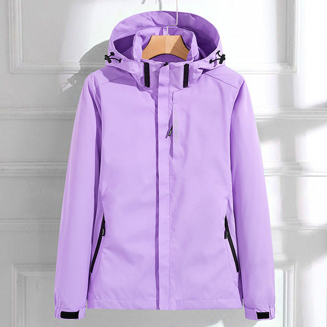 Della | Women's Hooded Zip up Rain Jacket