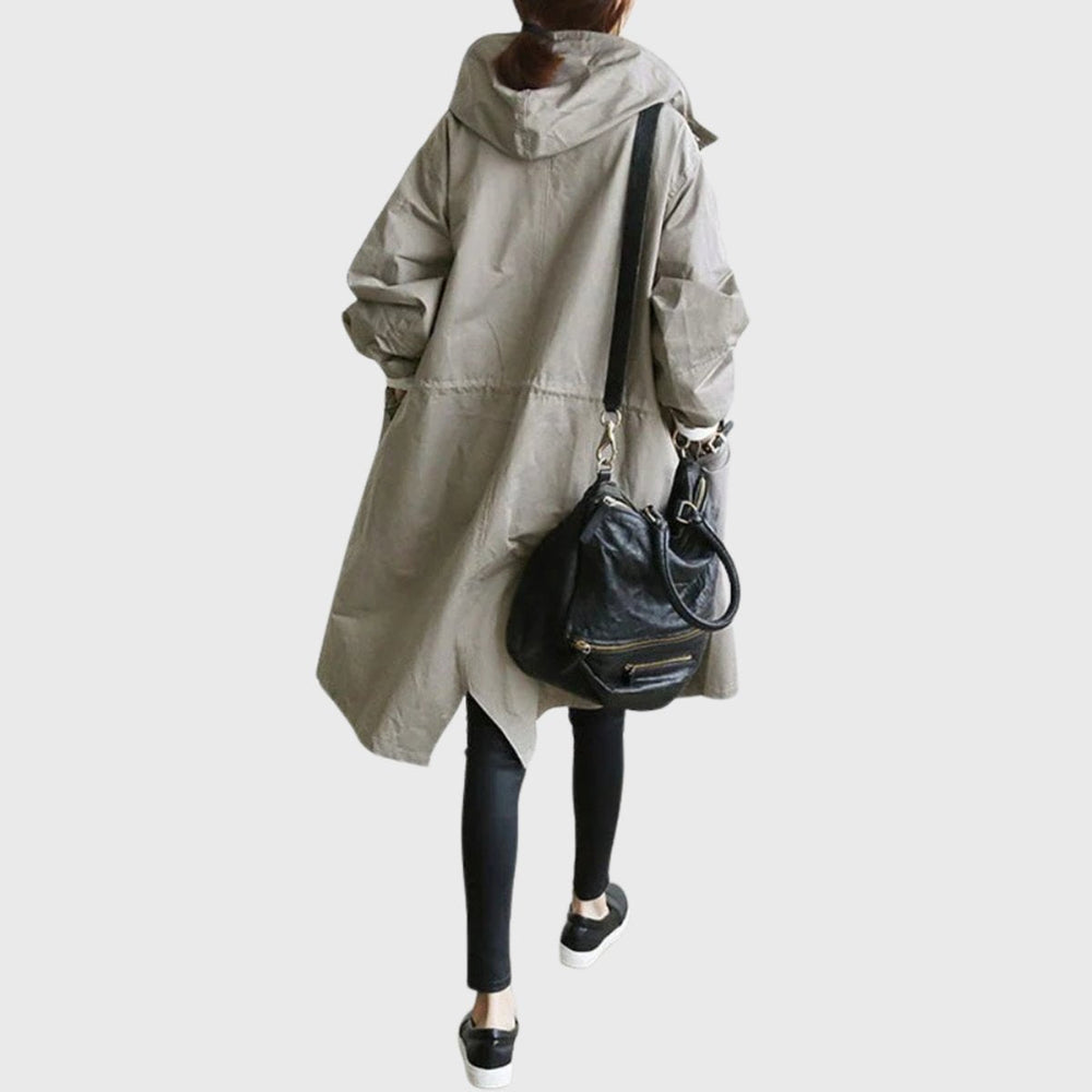 Elise | Women's Long Hooded Trench Rain Jacket