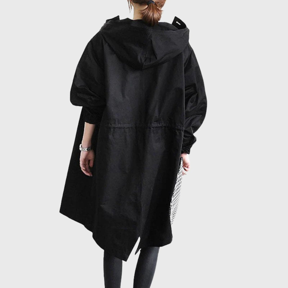 Elise | Women's Long Hooded Trench Rain Jacket