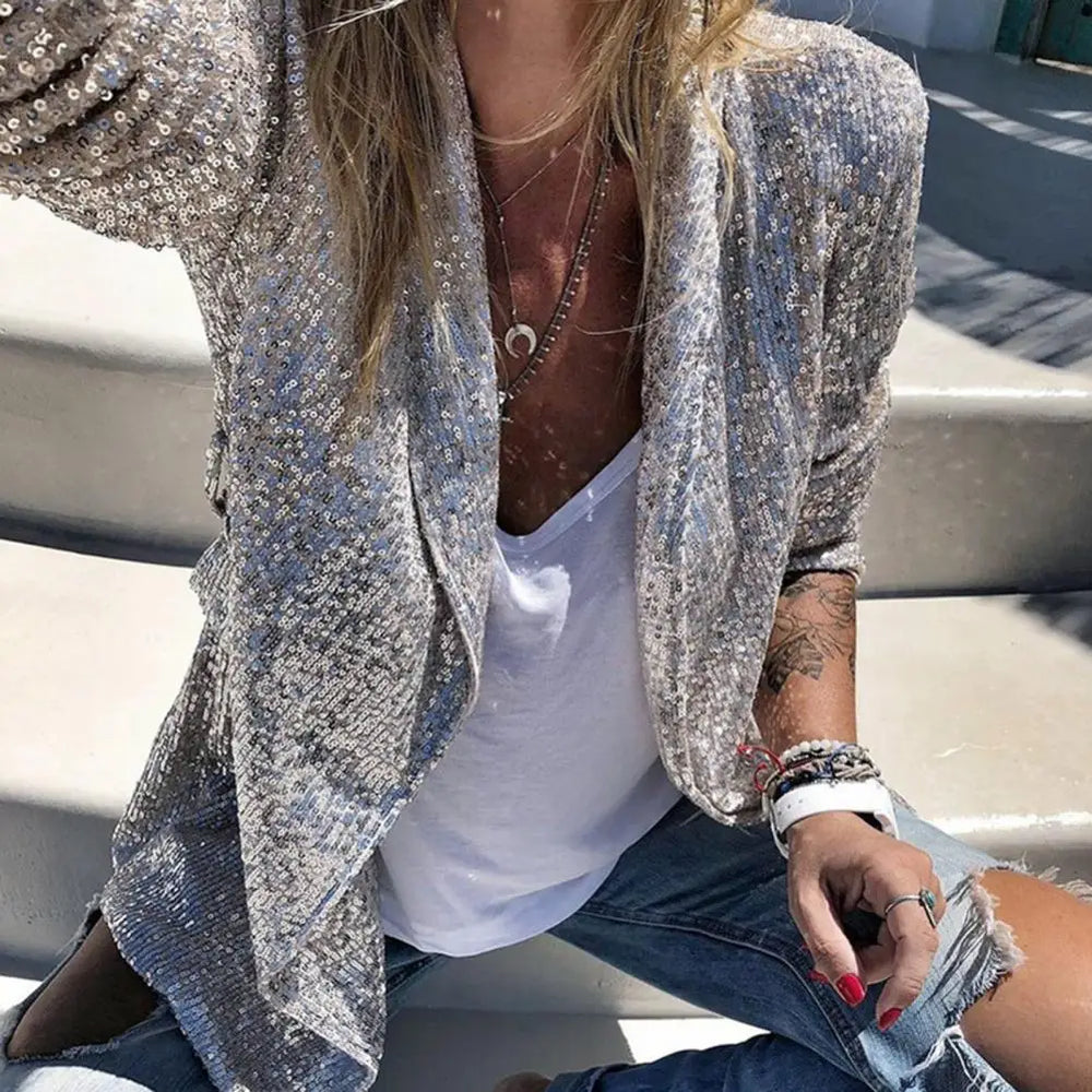 Elowen | Women's Sequin Blazer Fitted