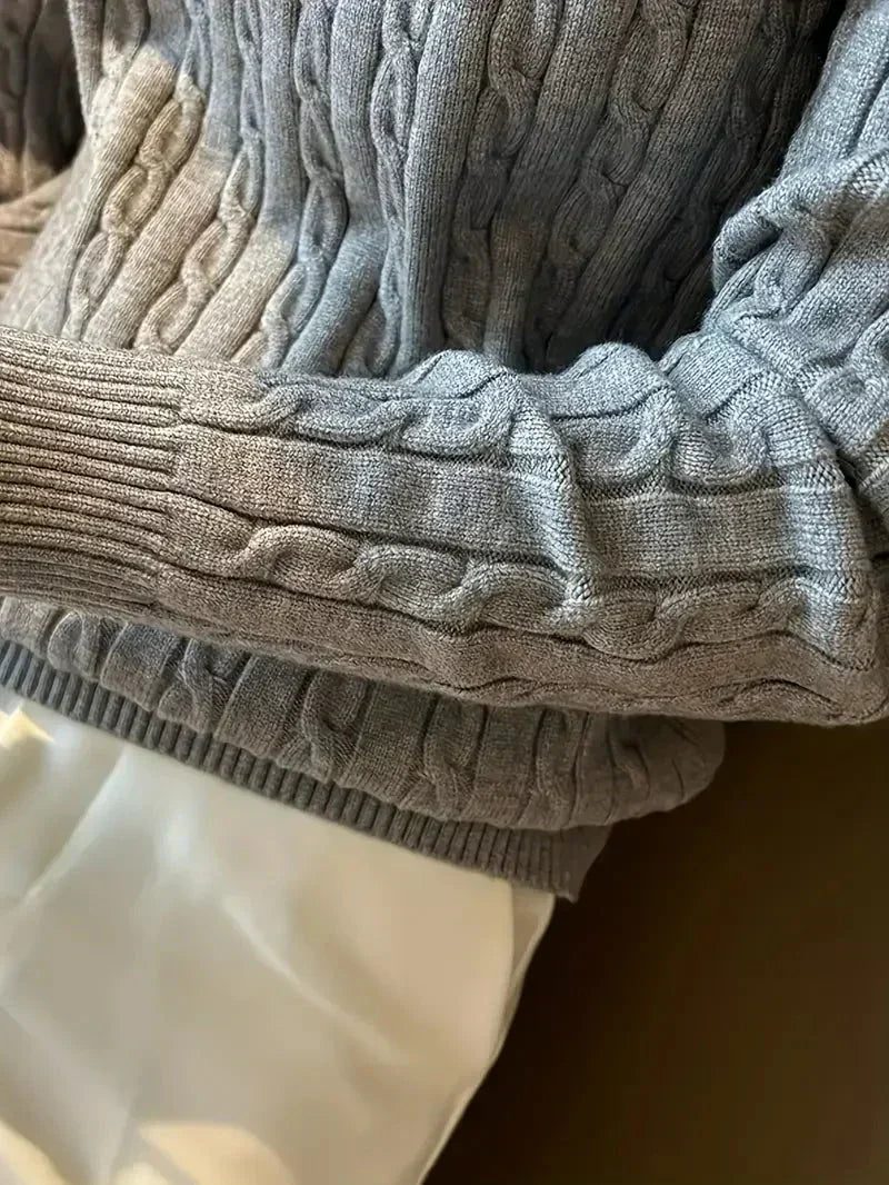 Fabien | Men's Cable Knit Jumper Crew Neck