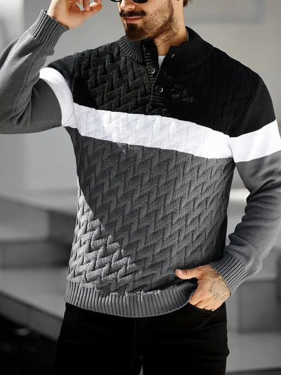 Ferdinand | Men's Henley Colour Block Jumper