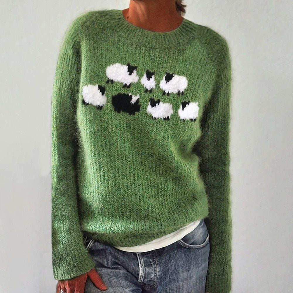 Fern | Women's Sheep Motif Knit Jumper