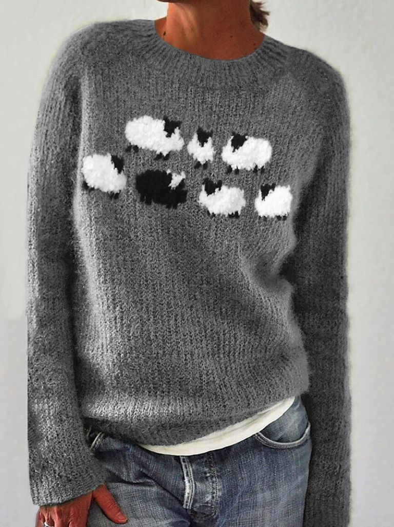 Fern | Women's Sheep Motif Knit Jumper