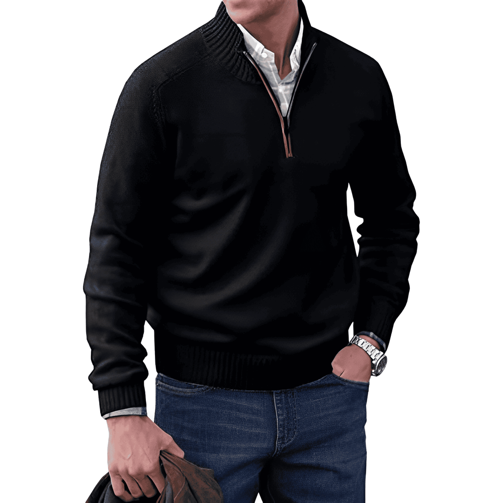 Gareth | Men's Cashmere Zip up Knit Jumper