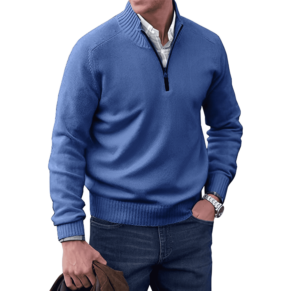 Gareth | Men's Cashmere Zip up Knit Jumper