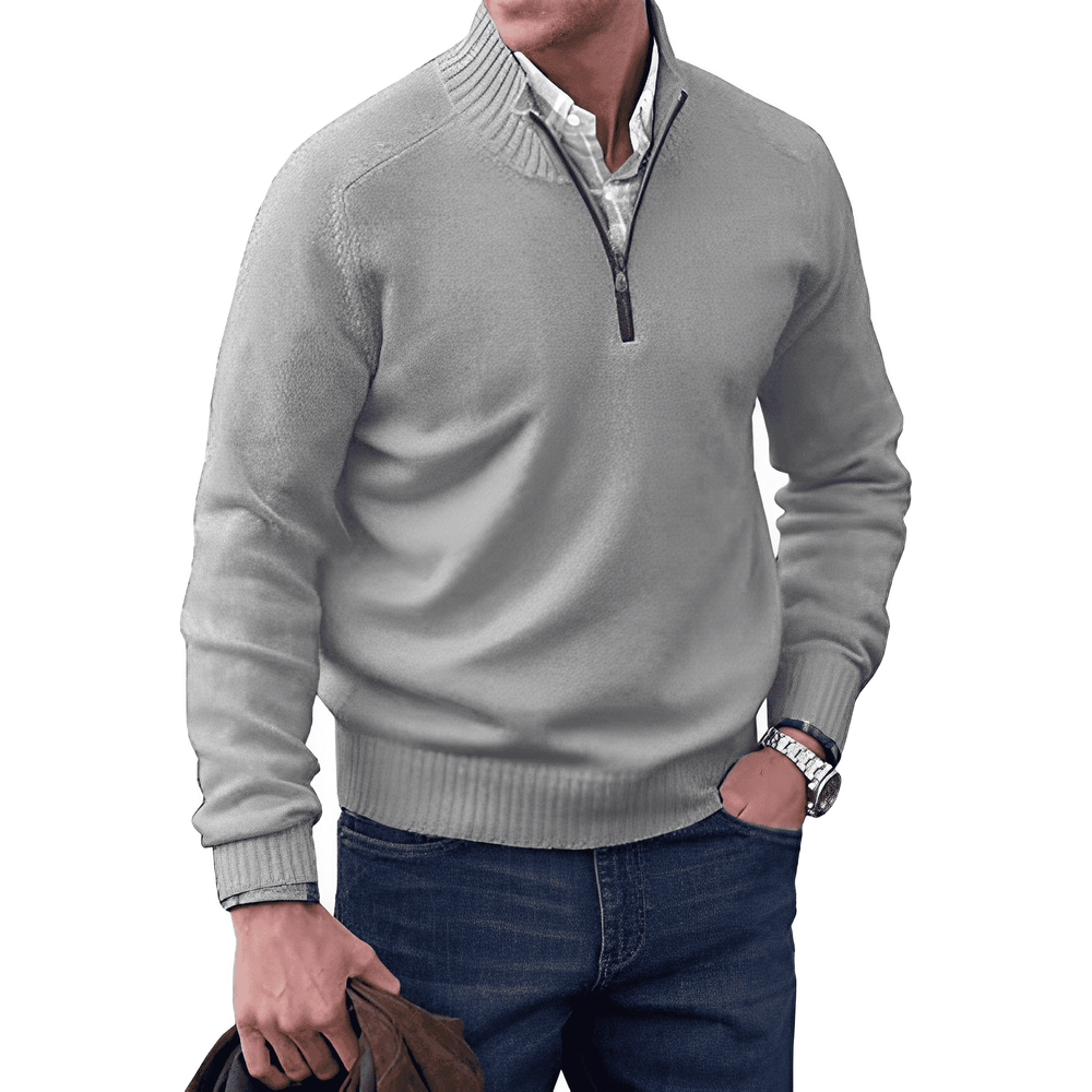 Gareth | Men's Cashmere Zip up Knit Jumper
