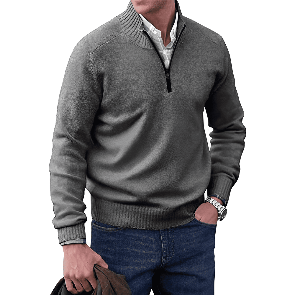 Gareth | Men's Cashmere Zip up Knit Jumper