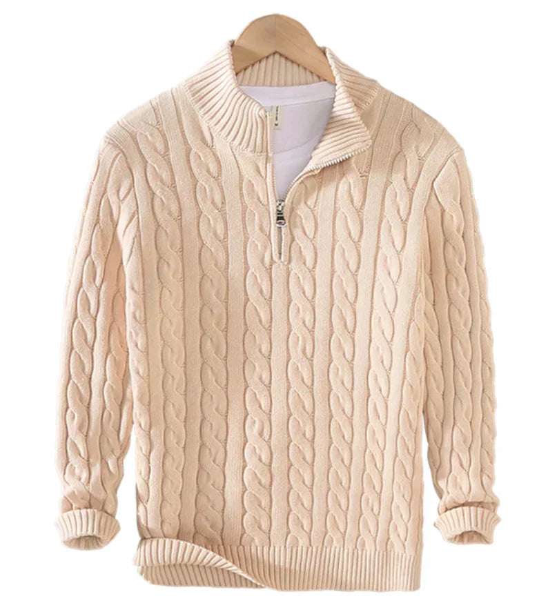 Garrett | Men's Cable Knit Zip up Jumper