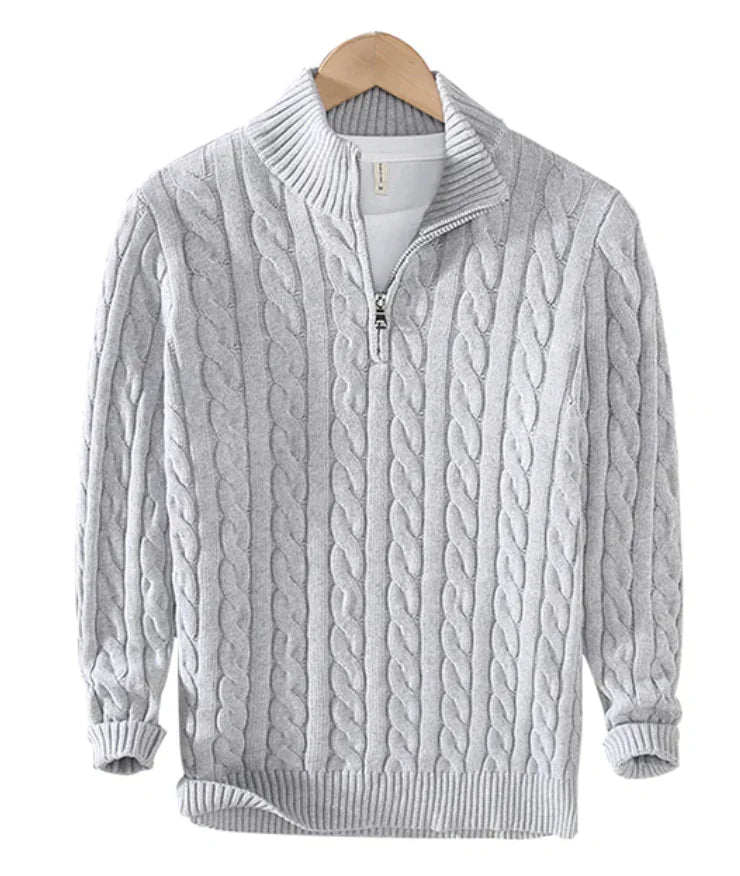 Garrett | Men's Cable Knit Zip up Jumper