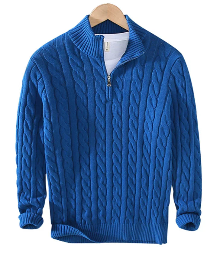 Garrett | Men's Cable Knit Zip up Jumper