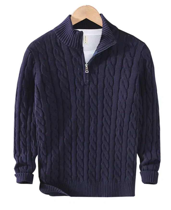 Garrett | Men's Cable Knit Zip up Jumper